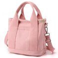 thumbnail image 1 of Bolso de mano de lona para mujer pequeño bolso de mano con cremallera bolso bandolera de lona bolso de hombro con compartimentos, 1 of 5