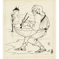 thumbnail image 2 of Aubrey Vincent Beardsley 15x16 Gold Ornate Wood Frame and Double Matted Museum Art Print Titled - Man with Drum (C. 1893), 2 of 4
