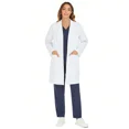 thumbnail image 3 of cimmuovere White Long Sleeve Loose Multi-Pocket Open Front Lab Coat, 3 of 6