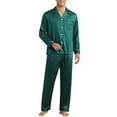 thumbnail image 2 of INSPIRE CHIC Satin Pajamas Set for Men's 2 Pieces Homewear Long Sleeve Nightshirt Casual Loungwear, 2 of 6
