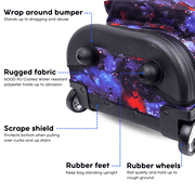 J World Boys and Girls Sunrise 18 Rolling Backpack for School and Travel, Galaxy