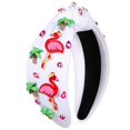 thumbnail image 1 of mokkia Diadema de Flamenco Mujer Diadema de Playa de Verano Diadema de Palmera Tropical Diademas bohemias hawaianas Diadema con Nudo Superior de Cristal Rosa Flamenco A, 1 of 5
