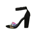 thumbnail image 4 of Women Hologram Block Heel Sandal - Ankle Strap Chunky Heel - Open Toe Heel - GI85 By Cape Robbin, 4 of 5