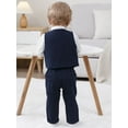 thumbnail image 4 of Baby Boy Clothes Suit 0-24 Months Infant Outfits Wave Point Romper Shirt Bowtie Vest Pant Wedding Party, 4 of 7