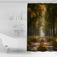 thumbnail image 4 of Small Stall Shower Curtain 36x78 Inch Narrow Half Size Brown Trees Bath Curtains Bathroom Decor Forest Art Decor Spring Summer Nature Leaf Waterproof Fabric Shower Curtain Set with Hooks 36 Inch, 4 of 6