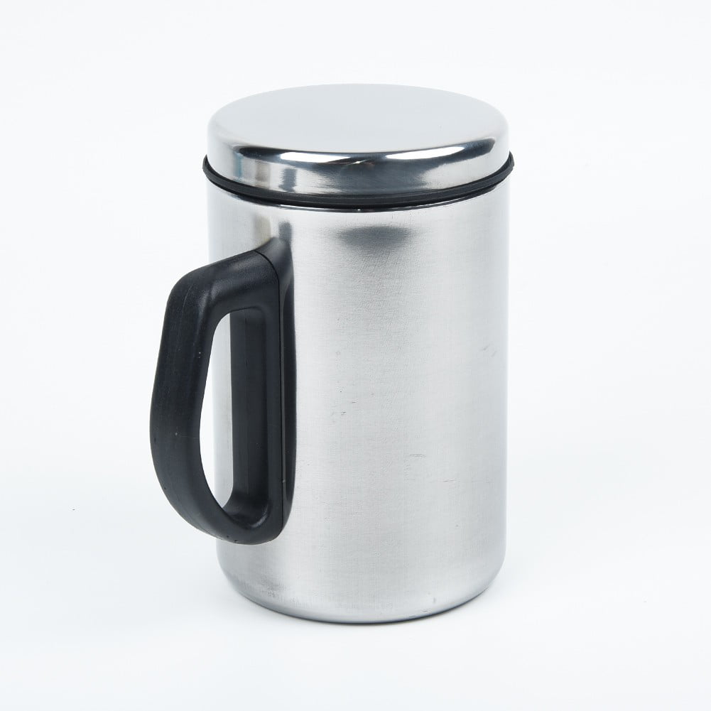 Realistic Chrome Silver Metal Travel Mug 3d Thermos For Car Or