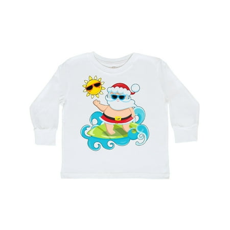 

Inktastic Surfing Santa Gift Toddler Boy or Toddler Girl Long Sleeve T-Shirt