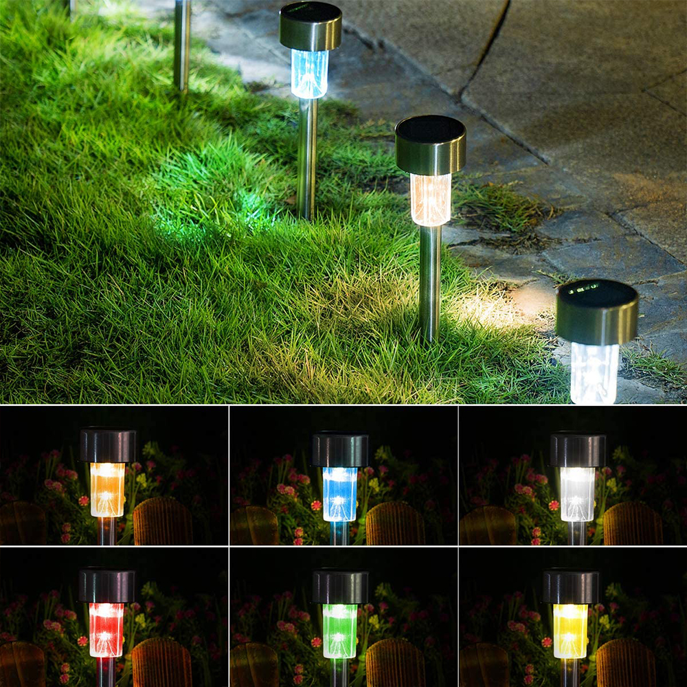 Solar Lights Outdoor, 10Pack Stainless Steel Outdoor Solar Lights - Waterproof, LED Landscape Lighting Solar Powered Outdoor Lights Solar Garden Lights for Pathway Walkway Patio Yard & Lawn-Colorful - image 4 of 11