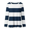 thumbnail image 5 of Long Sleeve Tops Womens Long Sleeve Shirts T Shirts Crew Neck Shirts Basic Tee Comfy Striped Printed Tops Blouse, 5 of 5