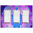 thumbnail image 1 of Metal Light Switch Plate Outlet Cover (Buddha Mandala - Triple Rocker), 1 of 2