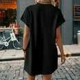 thumbnail image 3 of Womens Summer Dresses Fashion 2025 Short Sleeve Spring Mini Dress Casual Beach Vacation Clothes Dresses Black S, 3 of 4