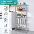 thumbnail image 2 of 5 Tier Wire Shelving Unit, Adjustable Metal Storage Rack, Mobile Wire Shelves for Kitchen, Laundry, Bathroom, Pantry, Closet Organization (17.7"D x 35.5"W x 71"H, Chrome), 2 of 8