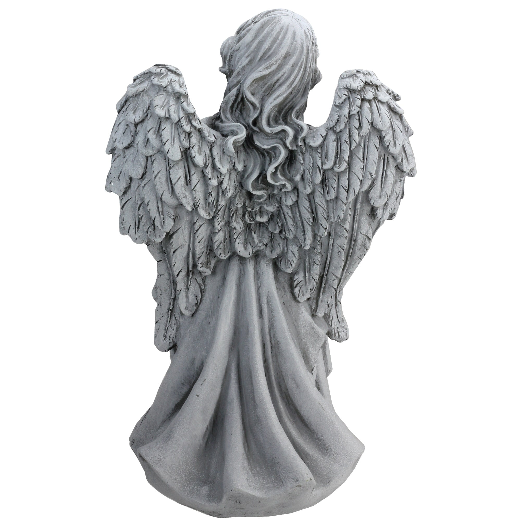 Northlight 16.5" Angel Outdoor Patio Garden Bird Feeder Statue - Gray
