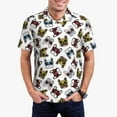 thumbnail image 3 of Balery Bulldog Sunglasses Face Printed Men’s Short Sleeve Polo Shirt, Midweight Men's Shirt,Golf Polo shirts -Medium, 3 of 9
