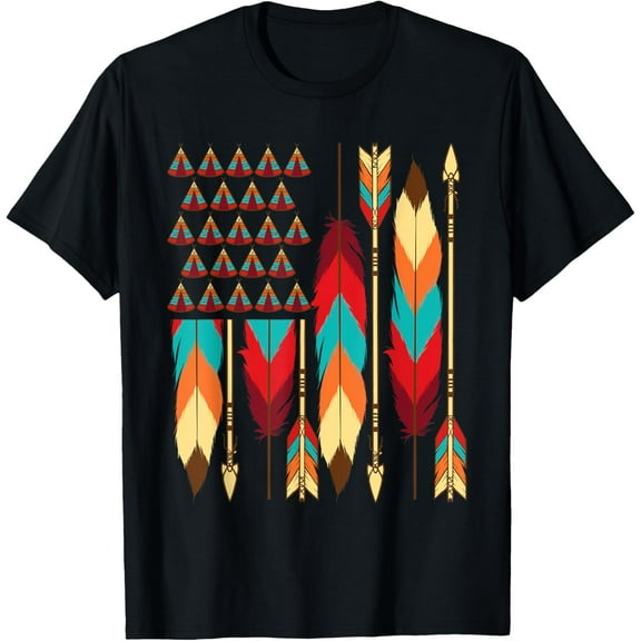 Native American Flag - Pride Month Indigenous People Veteran T-Shirt