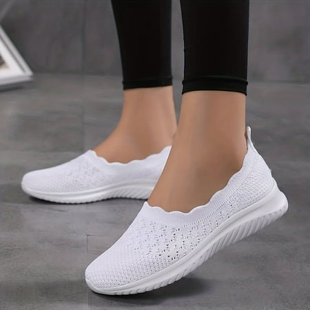 

Women s Breathable Flying Woven Flat Shoes Casual Slip On Outdoor Shoes Lightweight Mesh Low Top Shoes