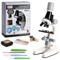 thumbnail image 1 of Kit de microscopio para niños 100X 400X 1200X microscopio para estudiantes para principiantes kits de ciencia juguete educativo para niños, 1 of 9