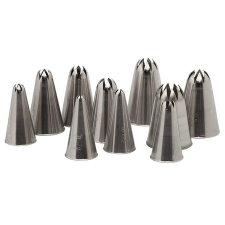 

Ateco 850 - 10 Piece Closed Star Tube Set Stainless Steel Pastry Tips Sizes 0 - 9