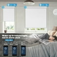 thumbnail image 3 of Keego Motorized Shade Remote Control App Control Voice Control Silent Rechargeable Blackout Roller Blinds Auto Window Blinds White,58.5"w x 56"h, 3 of 8