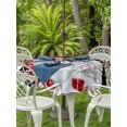 thumbnail image 2 of Outdoor Tablecloth with Umbrella Hole and Zipper, Black Christmas Round Table Cloth 60 Inch Waterproof Tablecloth, Snowman Snowflake Gifts Xmas Tree Picnic Table Cover for Patio Camping, 2 of 7