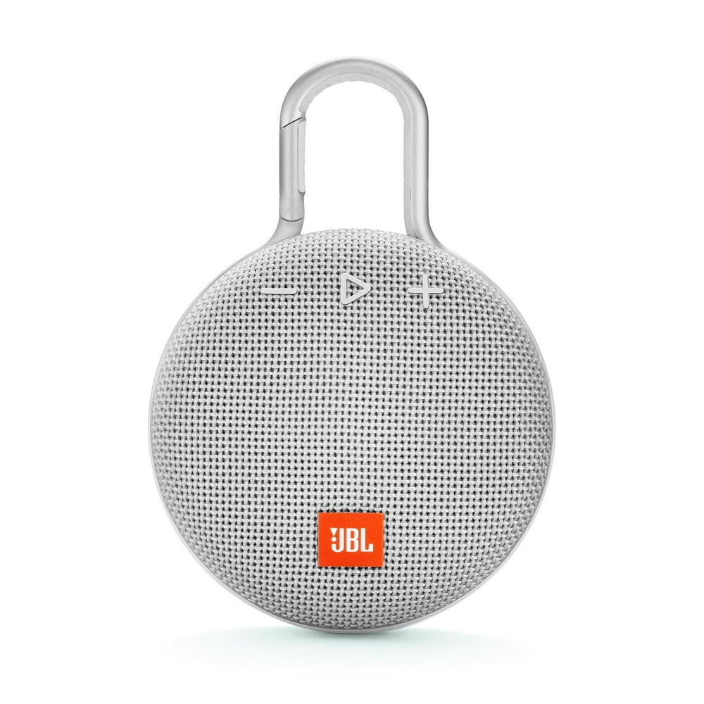 JBL Clip 3 Portable Bluetooth Speaker with Waterproof, White