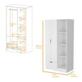 thumbnail image 6 of Newboti Furniture Cimarron 2-Door Armoire with Open Compartment White 23887, 6 of 7