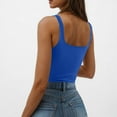 thumbnail image 6 of UPPADA Womens Casual Summer Tank Tops Adjustable Camisole Tops Sleeveless Square Neck Spaghetti Strap Tank Tops Solid Color Basic Shirt,Tank Top for Women Loose Fit Dark Blue,L, 6 of 7