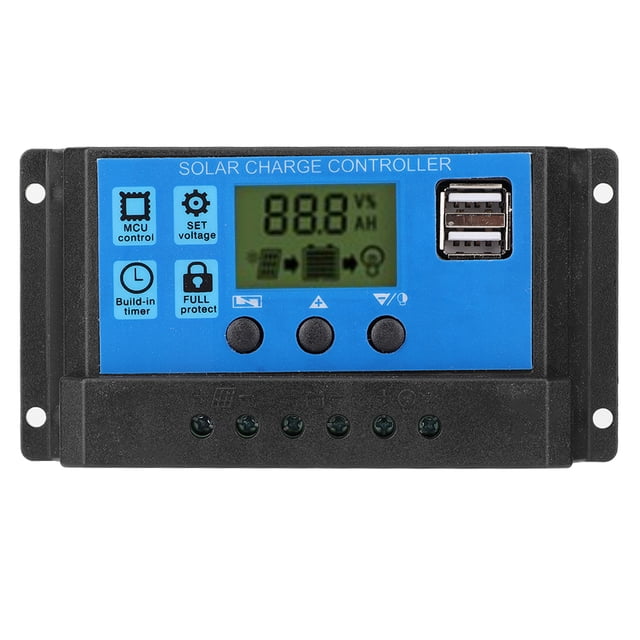 Regulador de carga solar inteligente, regulador de batería fotovoltaica eficiente, PWM automático de 12 V/24 V para paneles de 30 A