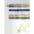 thumbnail image 6 of Valances for Windows Gold Blue Graffiti Rod Pocket Cafe Window Treatments Valance Curtains for Kitchen Bathroom Laundry Basement Windows 56"x16", 6 of 9
