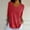 Red, variant on Womens Summer Tops Women Solid Color Spring/summer Knitted V-neck Medium Sleeve Casual Top