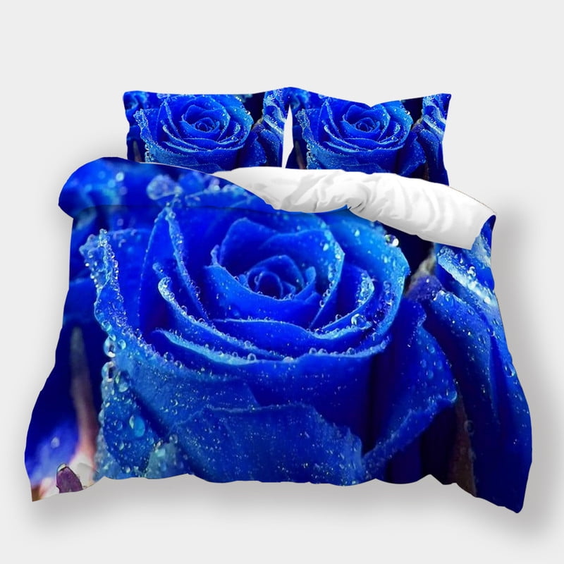 3D Flower Printing Home Textiles Blue Rose Comforter Cover Woman Soft