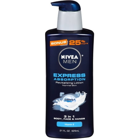 NIVEA MEN Express Absorption Revitalizing 3-in-1 Lotion, 21 Fl. Oz.