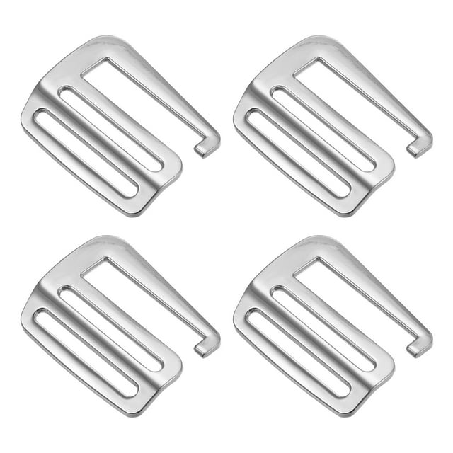 Unique Bargains 1.5' 38mm Webbing Release G Hook Buckle Adjusters for Backpack Strap, 4Pack Silver Tone