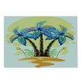 thumbnail image 2 of Palm Tree Cutting Board, Colorful Cartoon Tropical Island Hawaiian Torch Seagulls Sunset Summer Theme, Decorative Tempered Glass Cutting and Serving Board, Large Size, Blue Orange, by Ambesonne, 2 of 5