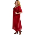 thumbnail image 3 of Miss Lavish London Women Ladies Hand Embroidered Caftans Beach Cover Ups Kimono Dress – Kaftan Style Maxi Dresses – 140 Red Color - Size UK 18-22, 3 of 6