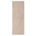 thumbnail image 2 of GZXS 30"x84" Unfinished Sliding Barn Door with 5.5FT Barn Door Hardware Kit & Handle, K Frame， Solid Spruce Wood，Requires Simple DIY Assembly, 2 of 10