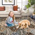thumbnail image 5 of Garvee 5'x7' Vintage Distressed Area Rug Geometric Carpet with Non Slip Backing, Machine Washable Rug Stain Resistant Indoor Rug for Living Room Bedroom Home Office, Brown, 5 of 8