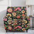 thumbnail image 2 of HELLHERO with Pocket 4 Pack Recliner Chair Covers for Kids, Polyester Spandex Brushed Recliner Chair Protector for Living Room, Flower, 2 of 8