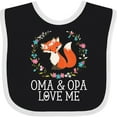 thumbnail image 3 of Inktastic Oma and Opa Love Me Girls Cute Fox Girls Baby Bib, 3 of 4