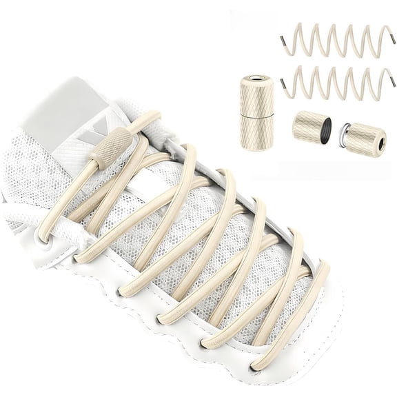 No Tie Shoelaces for Adults Elastic Shoe Laces for Sneakers Stretchable Flat Round Tieless Shoelaces for