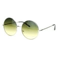 thumbnail image 3 of Hippie Retro Groovy Gradient Oversize Circle Lens Round Metal Rim Sunglasses Green, 3 of 4