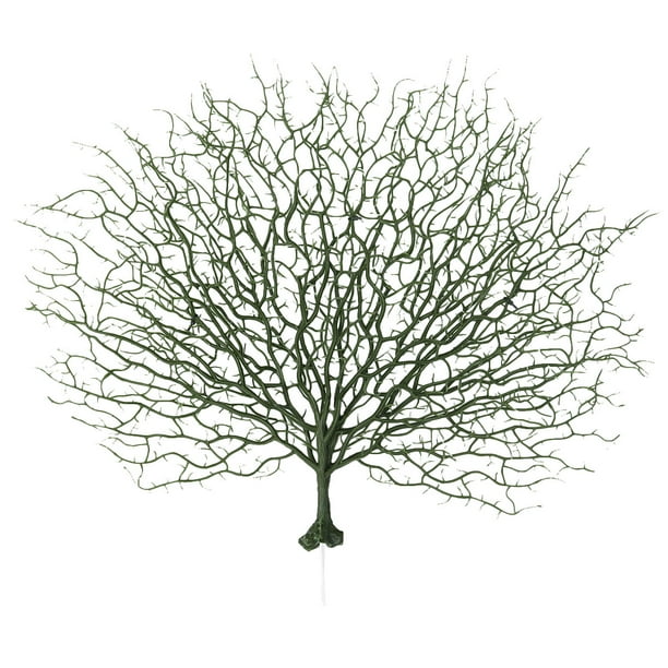 1 rama de coral artificial de plástico para decoración paisajística, ideal para bodas, acuarios y el hogar (verde).