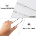 thumbnail image 3 of Tongue Scraper with Travel Case- 2 Pack, Fights Bad Breath, Medical Grade Stainless Steel, Great for Oral Care, Tongue Cleaner for Adults and Kids, Easy to Use with Non- Synthetic Handle, 3 of 5