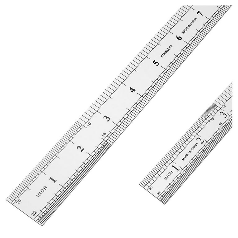 Stainless Steel Ruler 12 Inch + 6 Inch Metal Rulers 