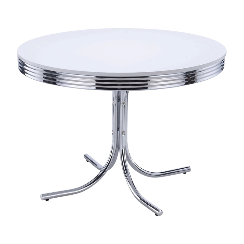 Details about   Bowery Hill Round Dining Table in White 