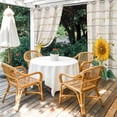 thumbnail image 4 of Outdoor Curtains for Patio Waterproof, Sunflower Outdoor Privacy Panels Grommet, Yellow Summer Botanical Bee Vintage Wooden Blackout Outside Curtains for Porch/Cabana/Pergola/Gazebo 54"x95", 2 Panels, 4 of 8