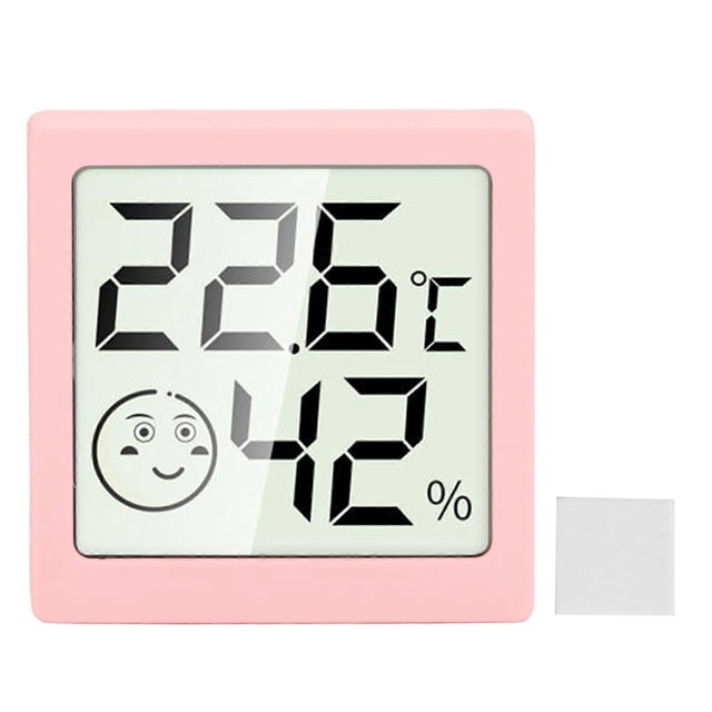 Thermomètre d'ambiance et hygromètre numérique de haute précision pour la maison, mini thermomètre et hygromètre rose