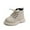 Off-white, variant on Unisex Girls Boys Zipper Frosted Leather Round Toe Lace Up Ankle Boots Non-Slip Waterproof Comfort Work Boot (Toddler/Little Kid)