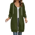 thumbnail image 2 of WIZUTIZ Women's Solid Color Oversized Zip Up Hoodie Long Coat Long Sleeve Pockets Loose Fit Casual Winter Warm Sweatshirt Outerwear, 2 of 7