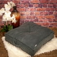 thumbnail image 5 of Parkland Collection Alena 24x24" Solid Cotton Floor Pillow in Charcoal, 5 of 6